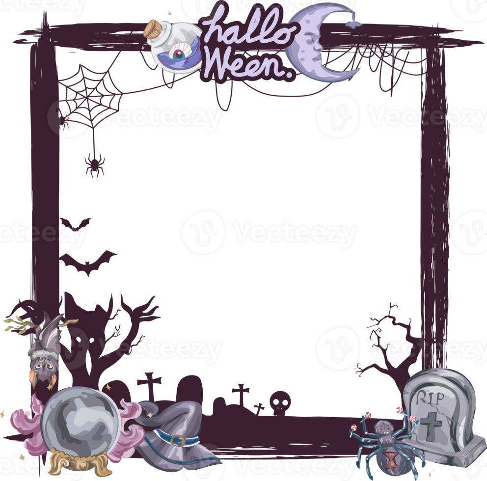 Grunge halloween frame. png