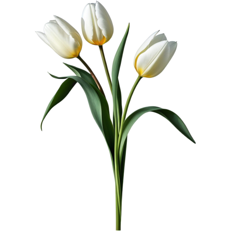 White tulips illustration. AI Generative png