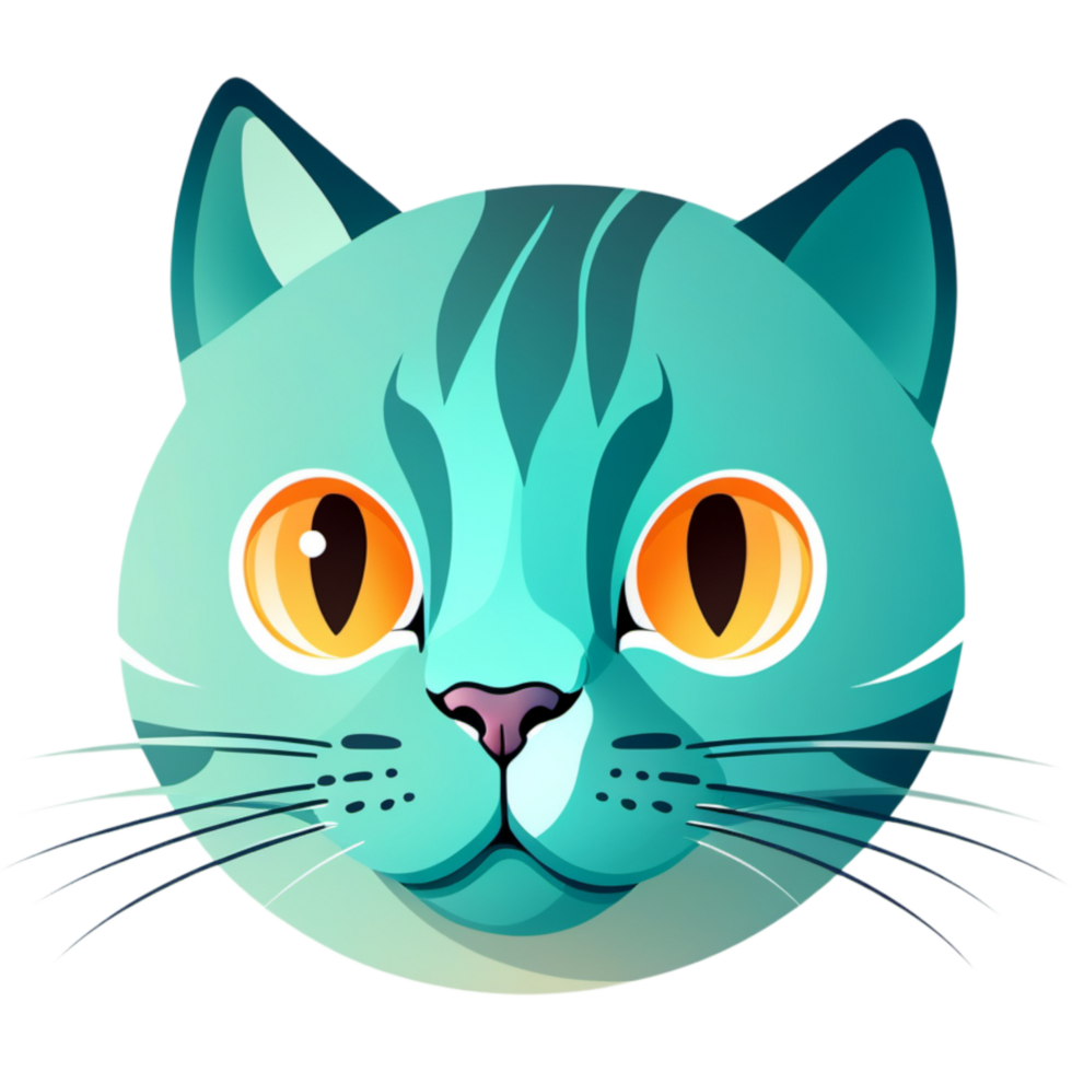 Cat face cartoon character emoji. AI Generative png