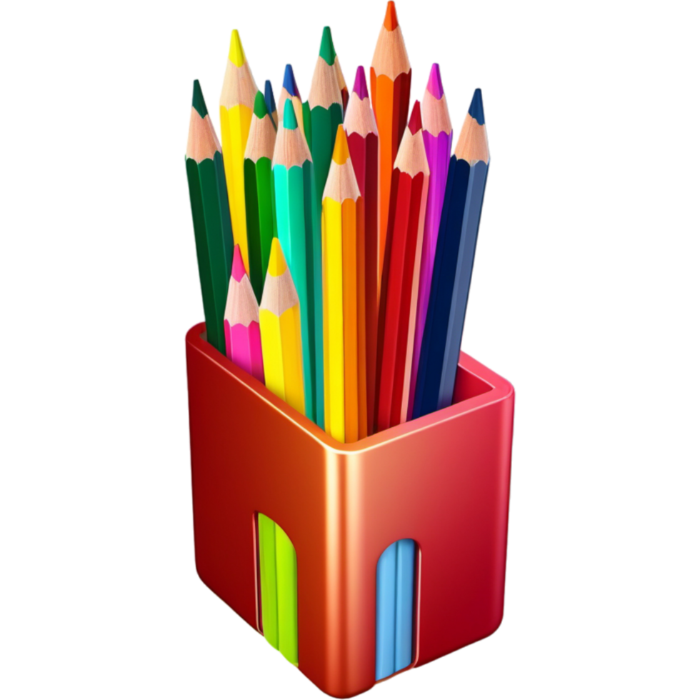 kleurrijk kleur potloden. ai generatief png