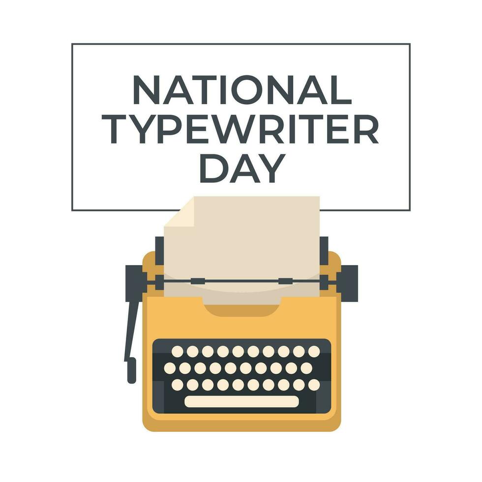 National Typewriter Day design template good for celebration usage. typewriter vector design. flat design. vector eps 10.