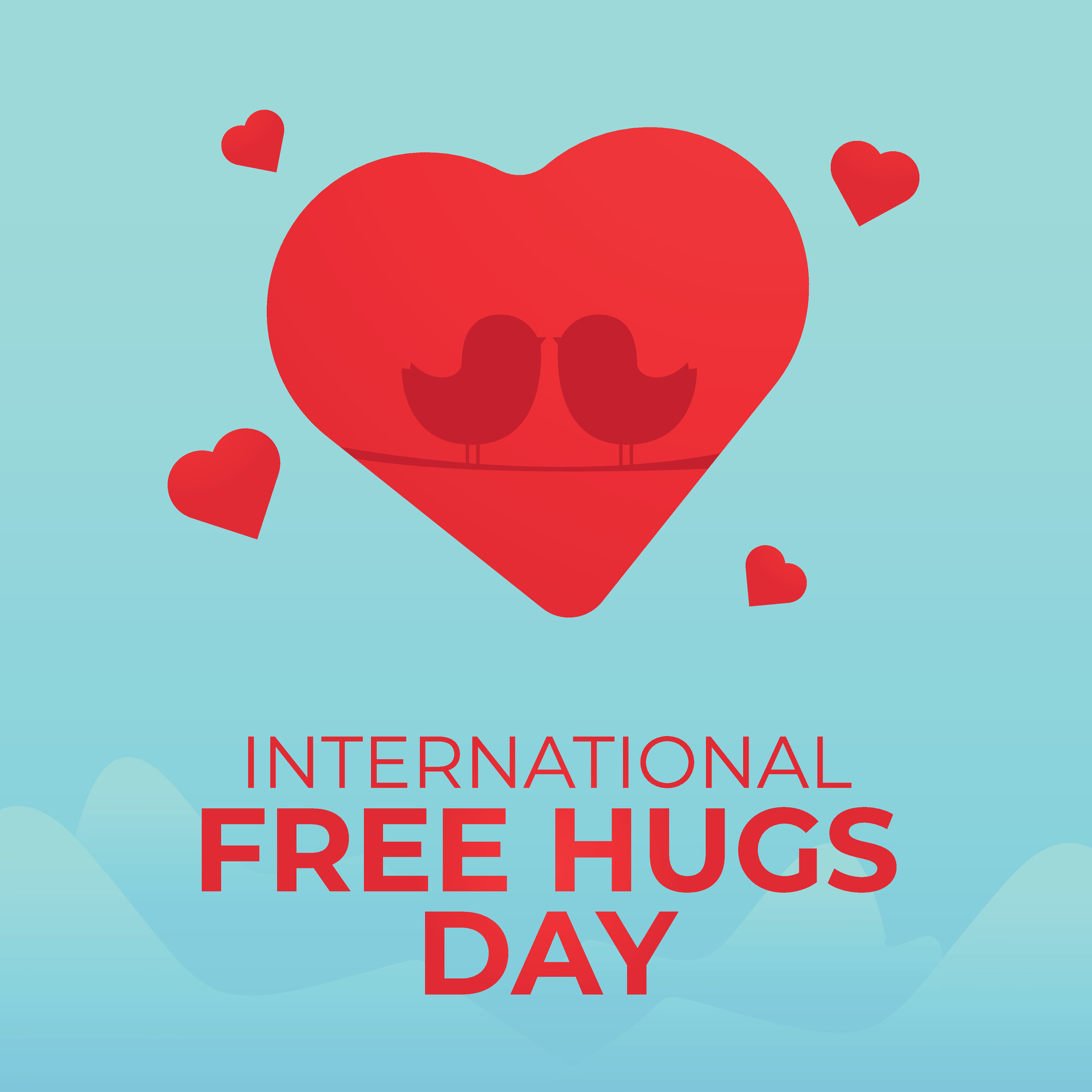International Free Hugs Day design template good for celebration usage. hugs design template