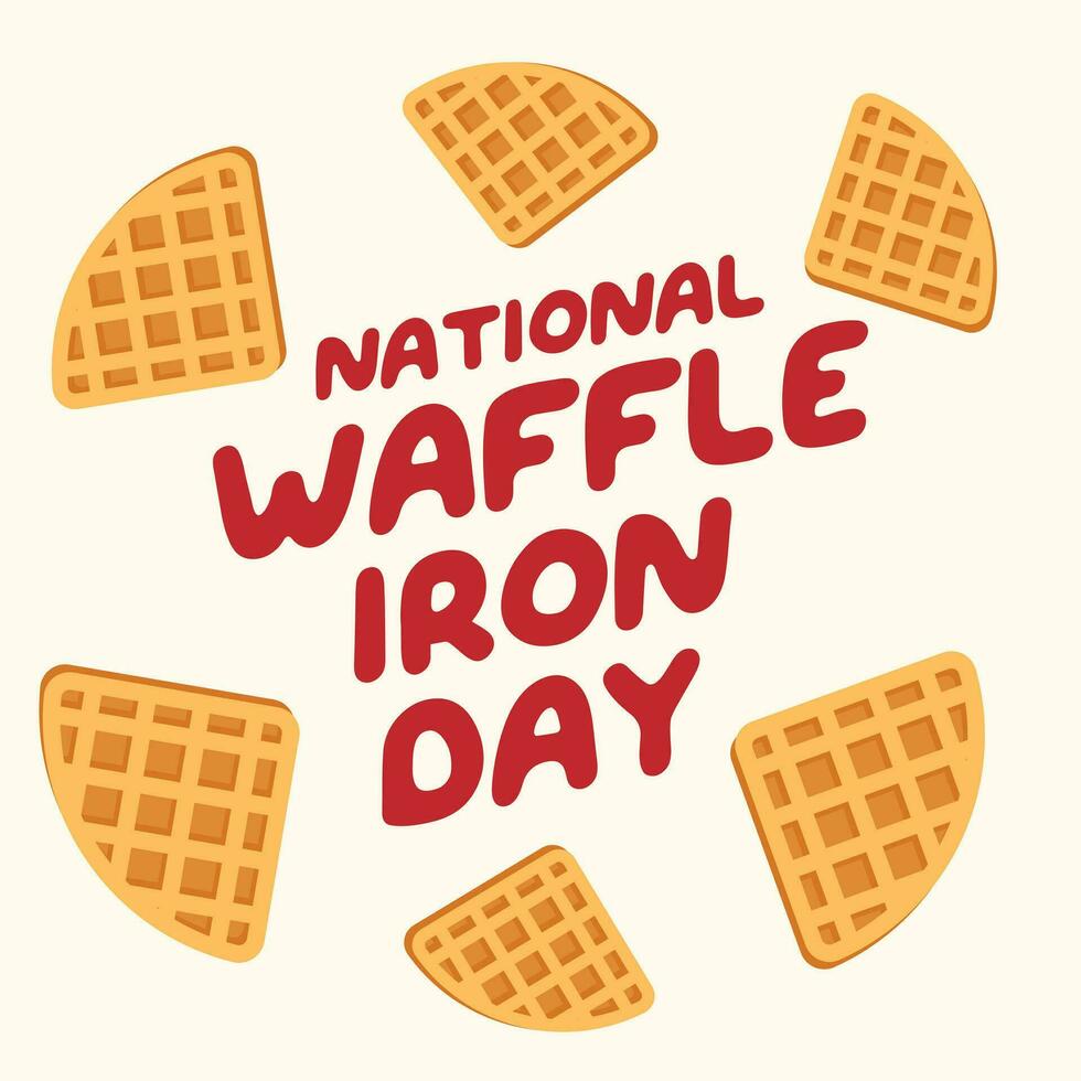 National Waffle Iron Day design template good for celebration usage