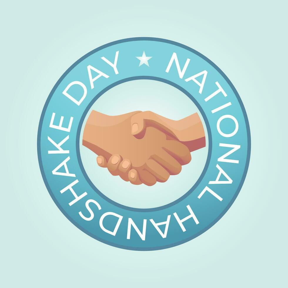 National Handshake Day design template good for celebration usage. handshake vector illustration. flat design. vector eps 10.