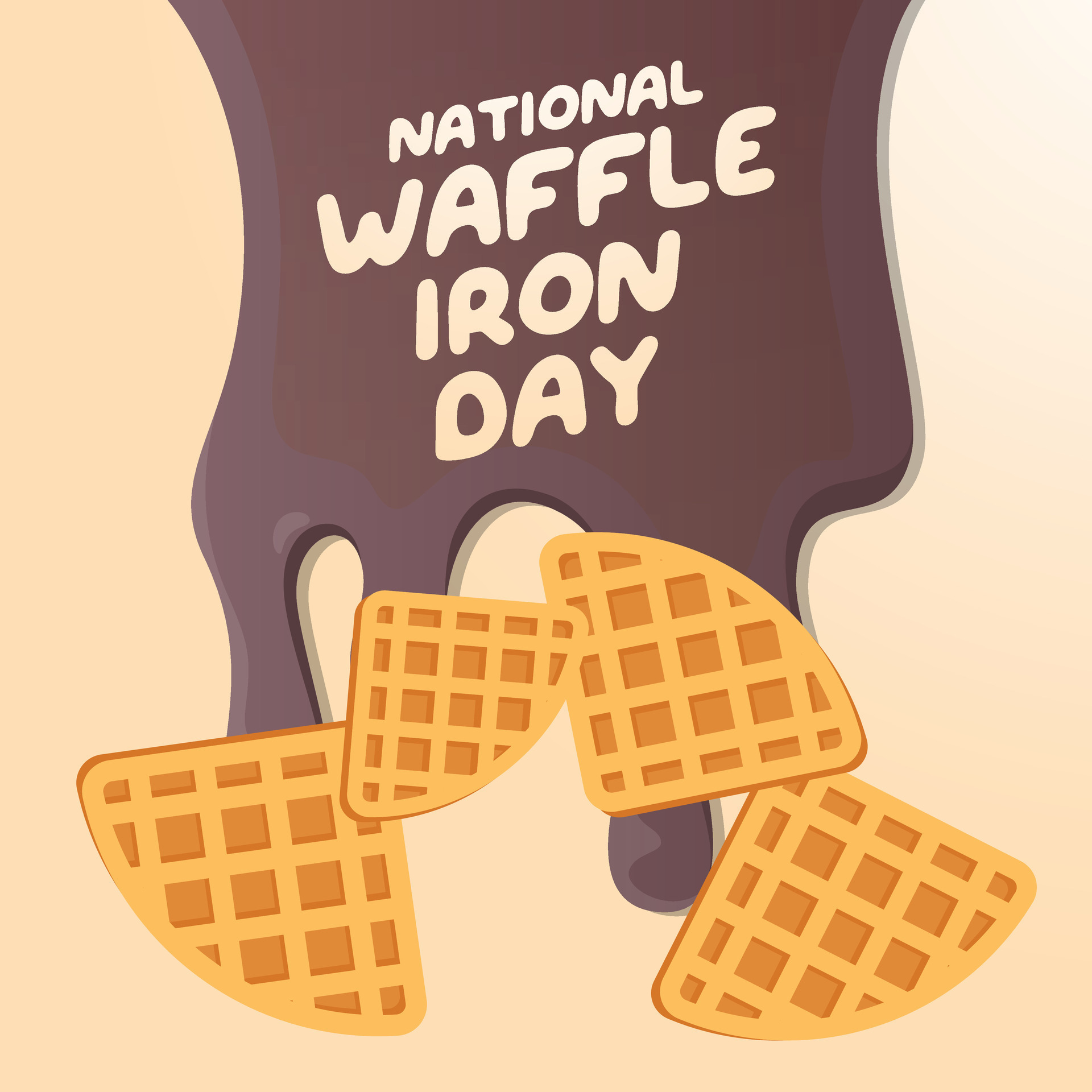National Waffle Iron Day design template good for celebration usage