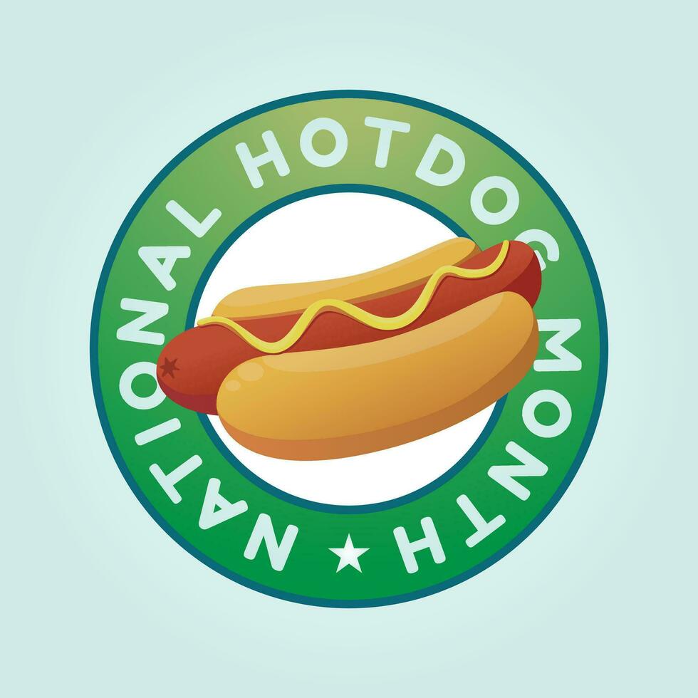 National Hot Dog Month design template good for celebration usage. hot  dog vector image. flat design. vector eps 10.