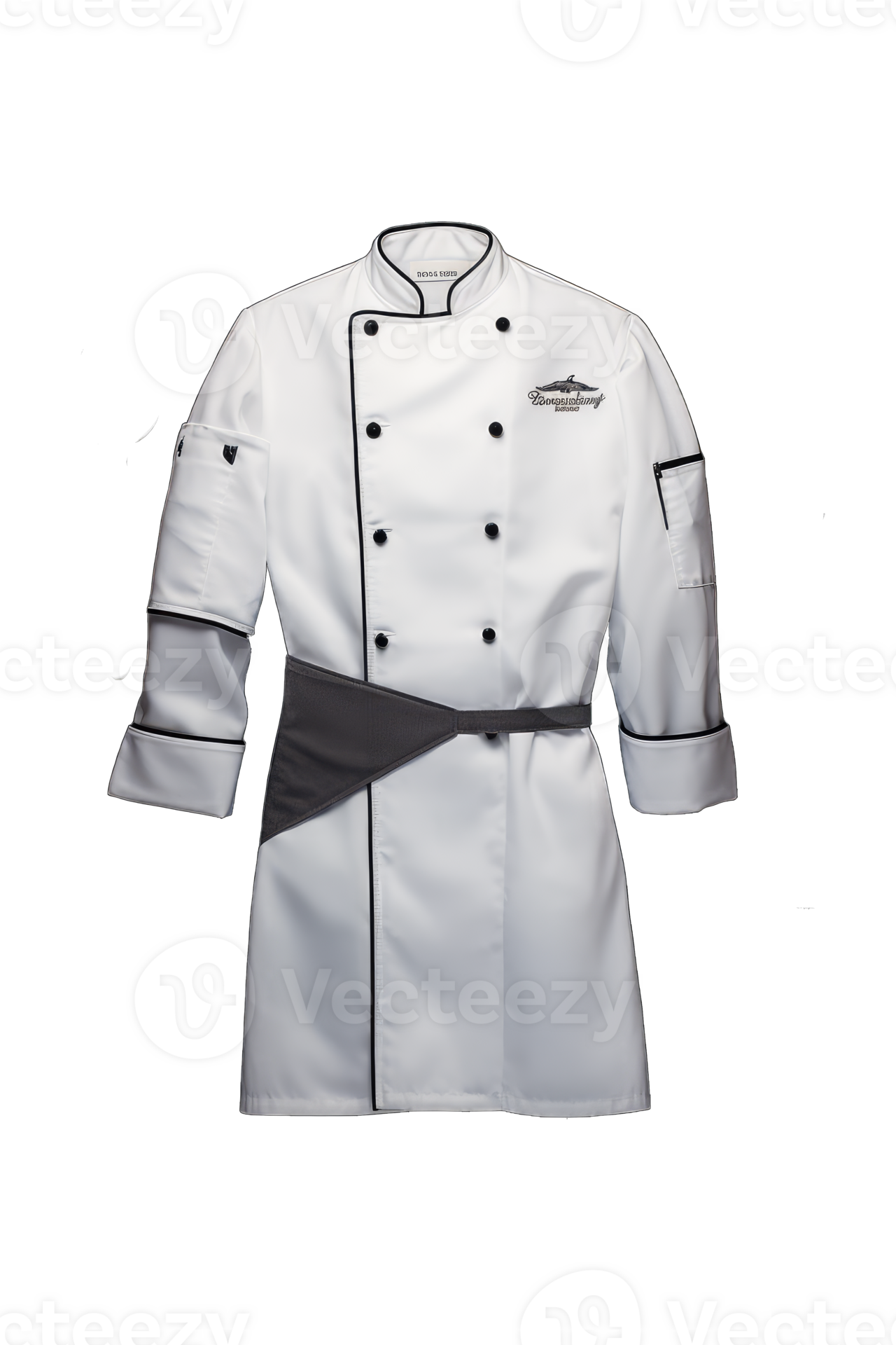 Chef jacket mockup, front view, 3d rendering. Empty cotton master