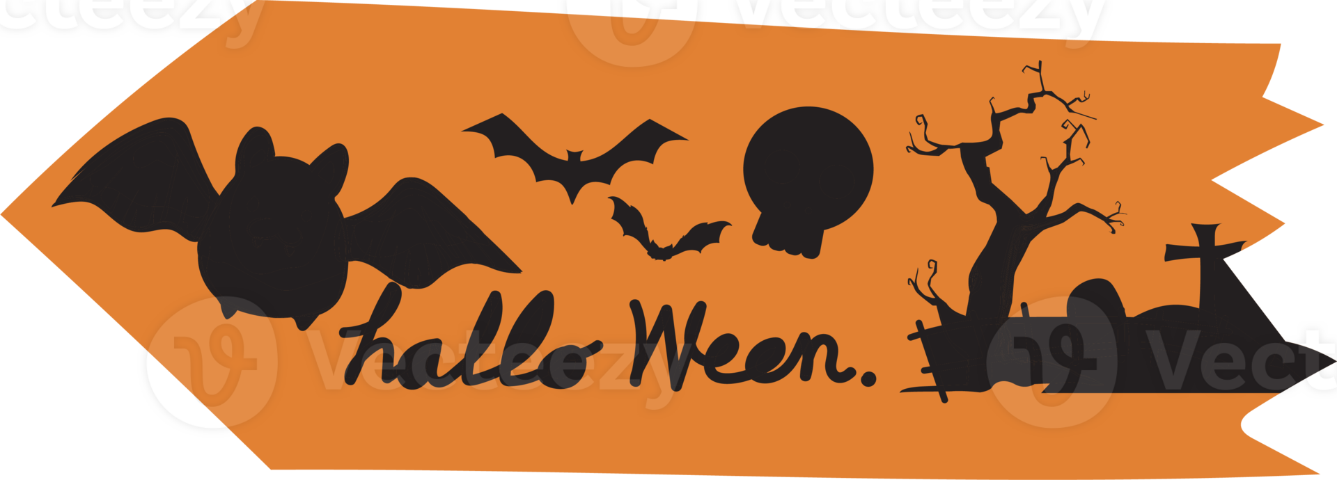 Halloween washi tape on transparent background. png