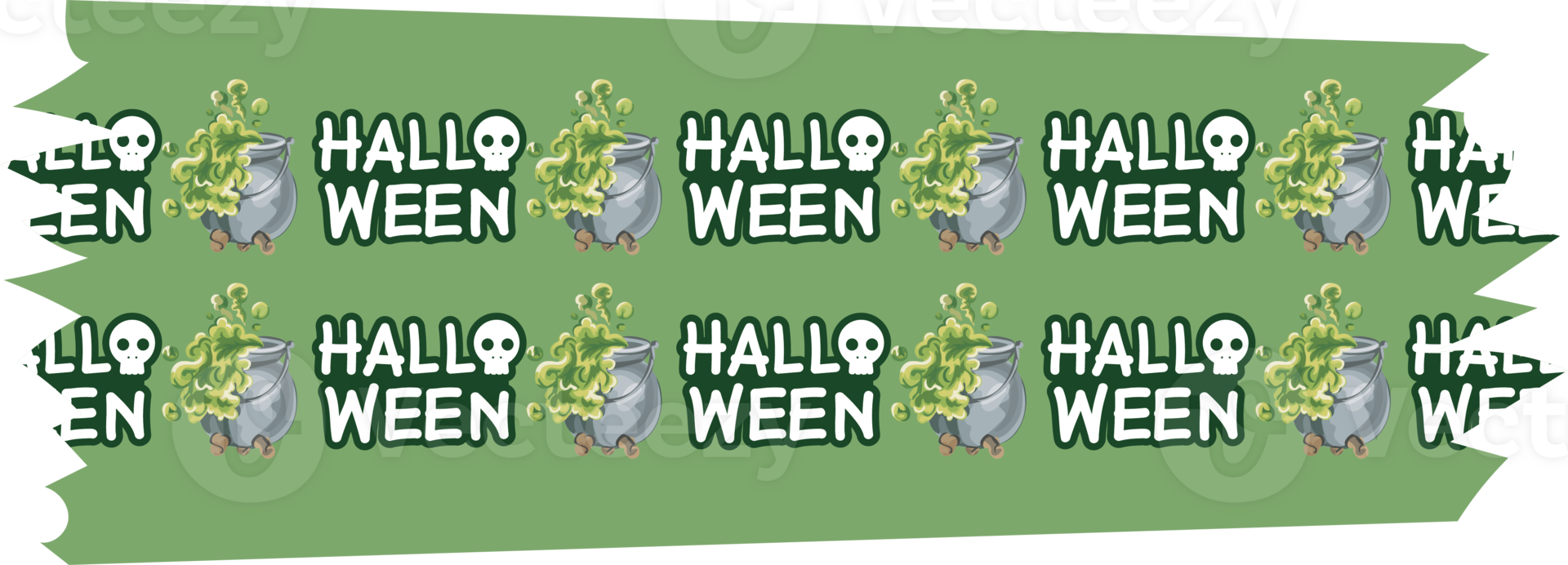 Halloween washi tape on transparent background. png
