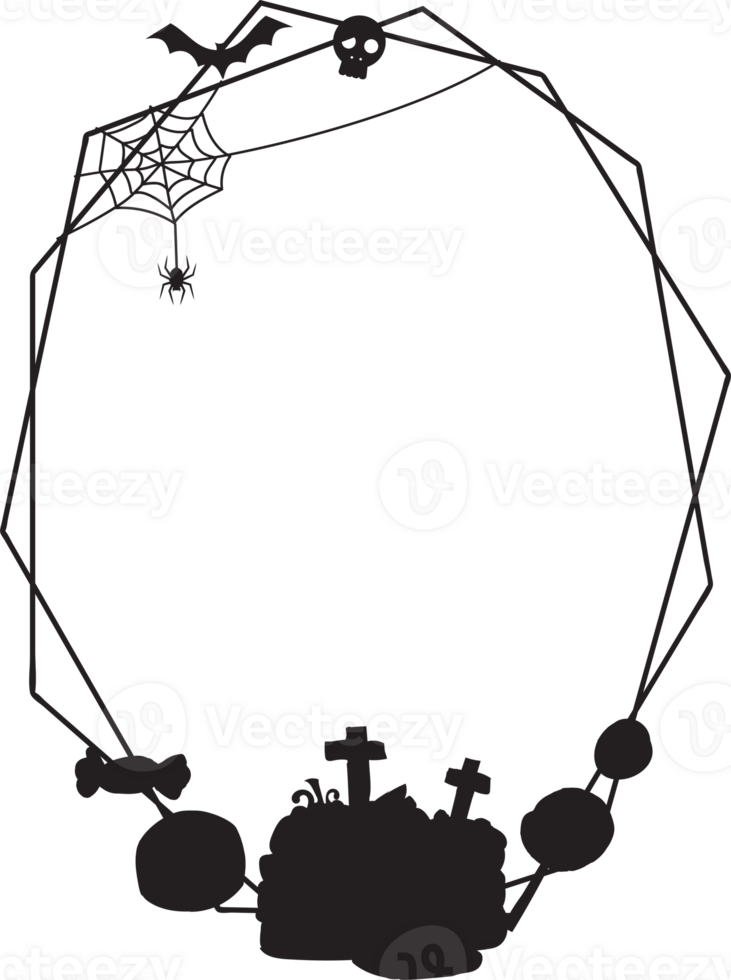 Silhouettes halloween scary frame. png
