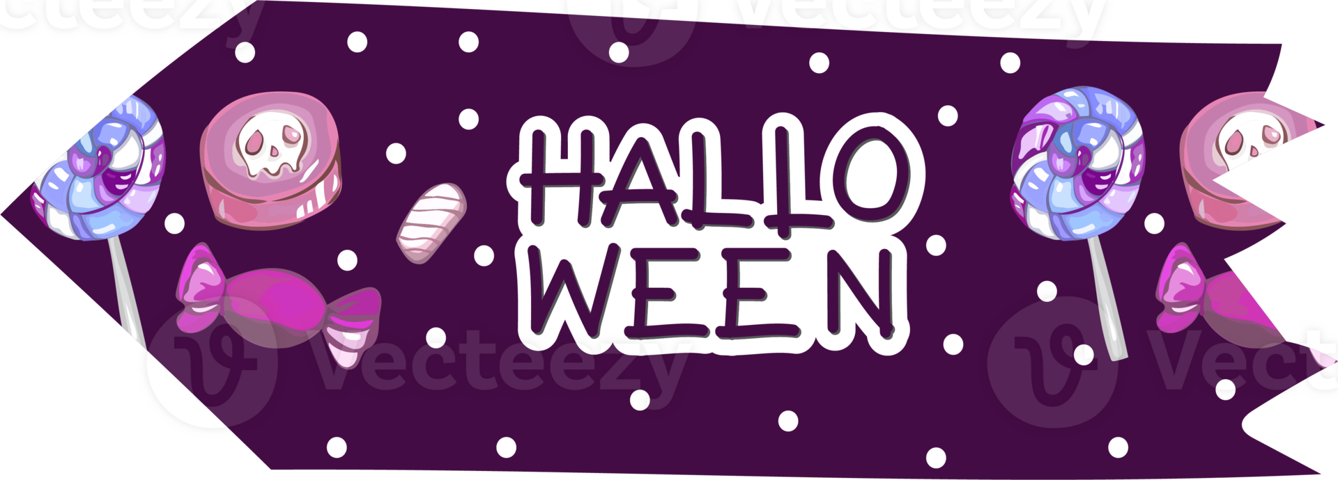 Halloween washi tape on transparent background. png