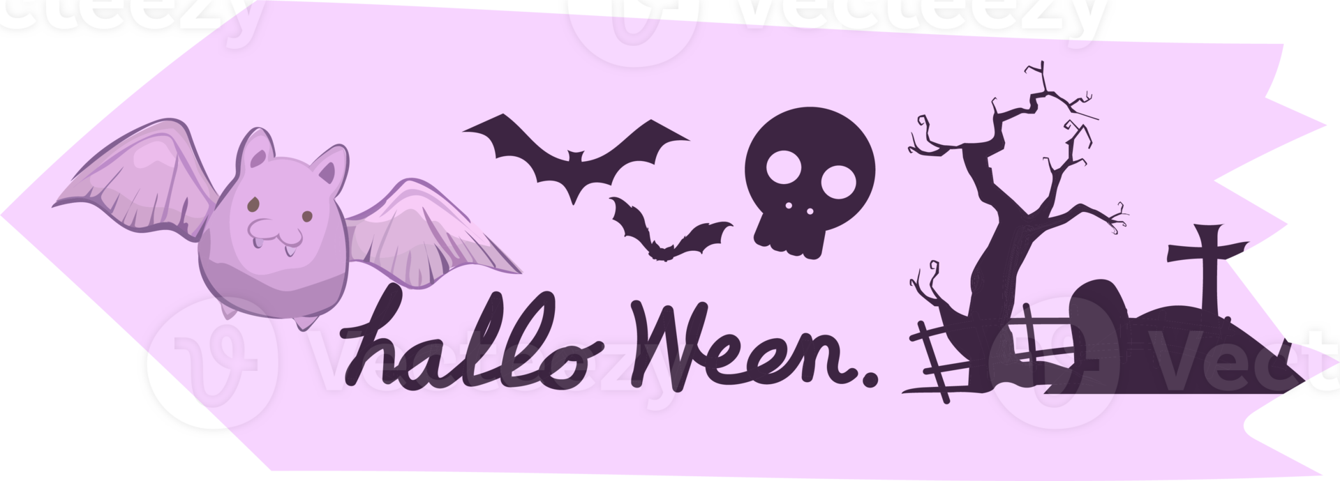 Halloween washi tape on transparent background. png