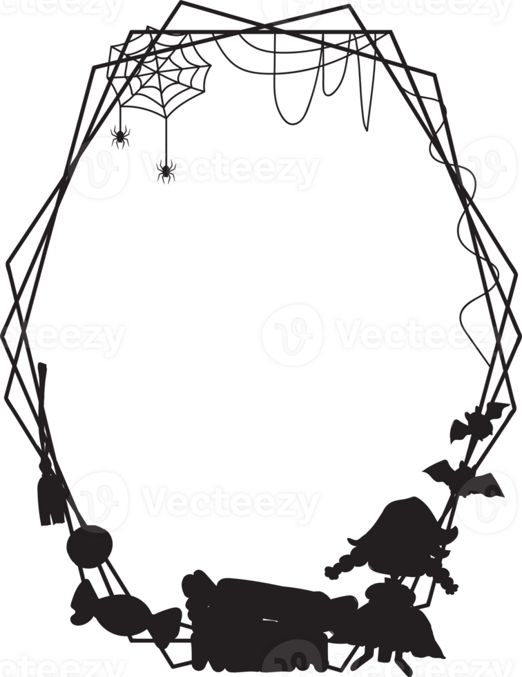 Silhouettes halloween scary frame. png