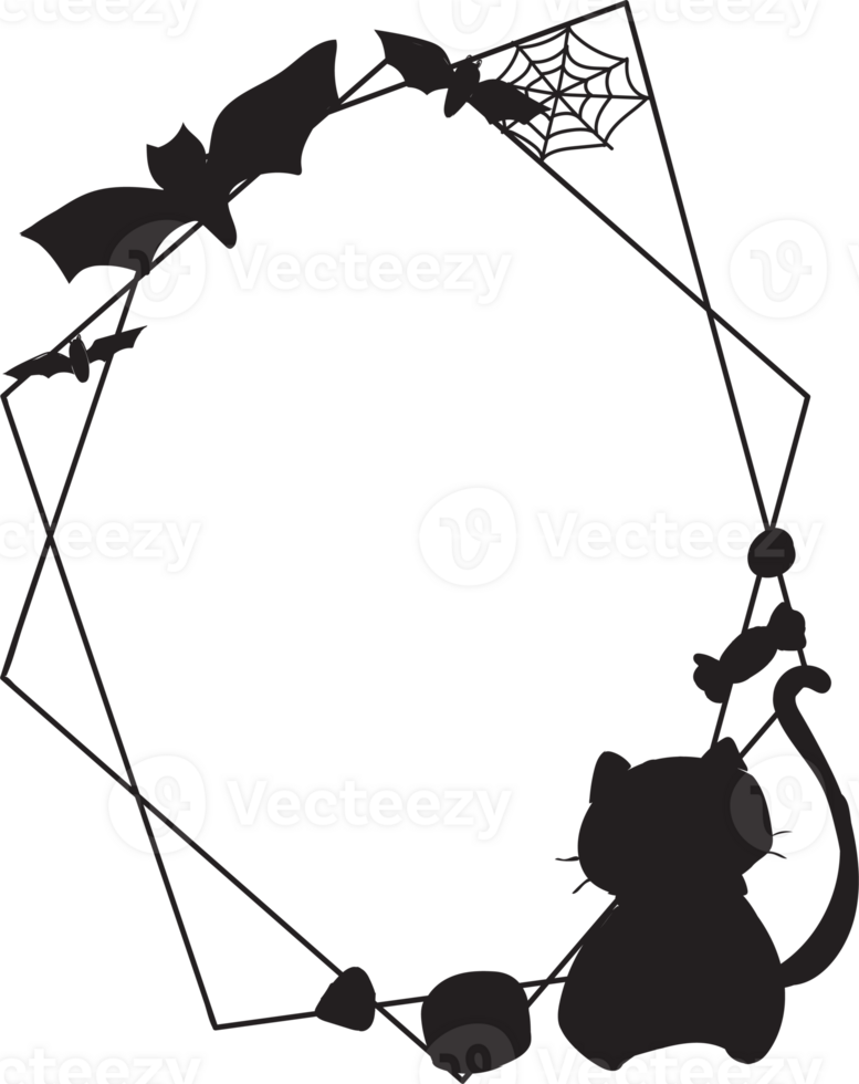 Silhouettes halloween scary frame. png
