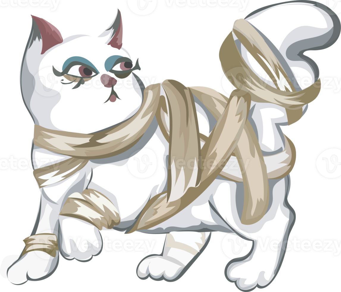 Halloween cute cat on transparent background. png