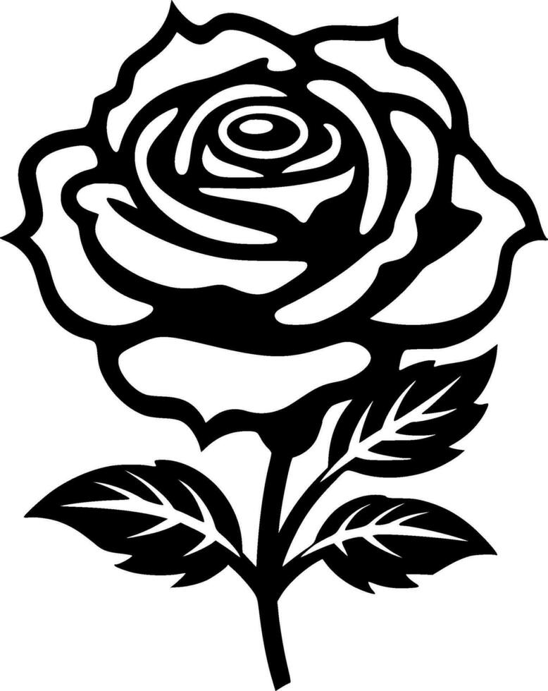 Rose, Minimalist and Simple Silhouette - Vector illustration