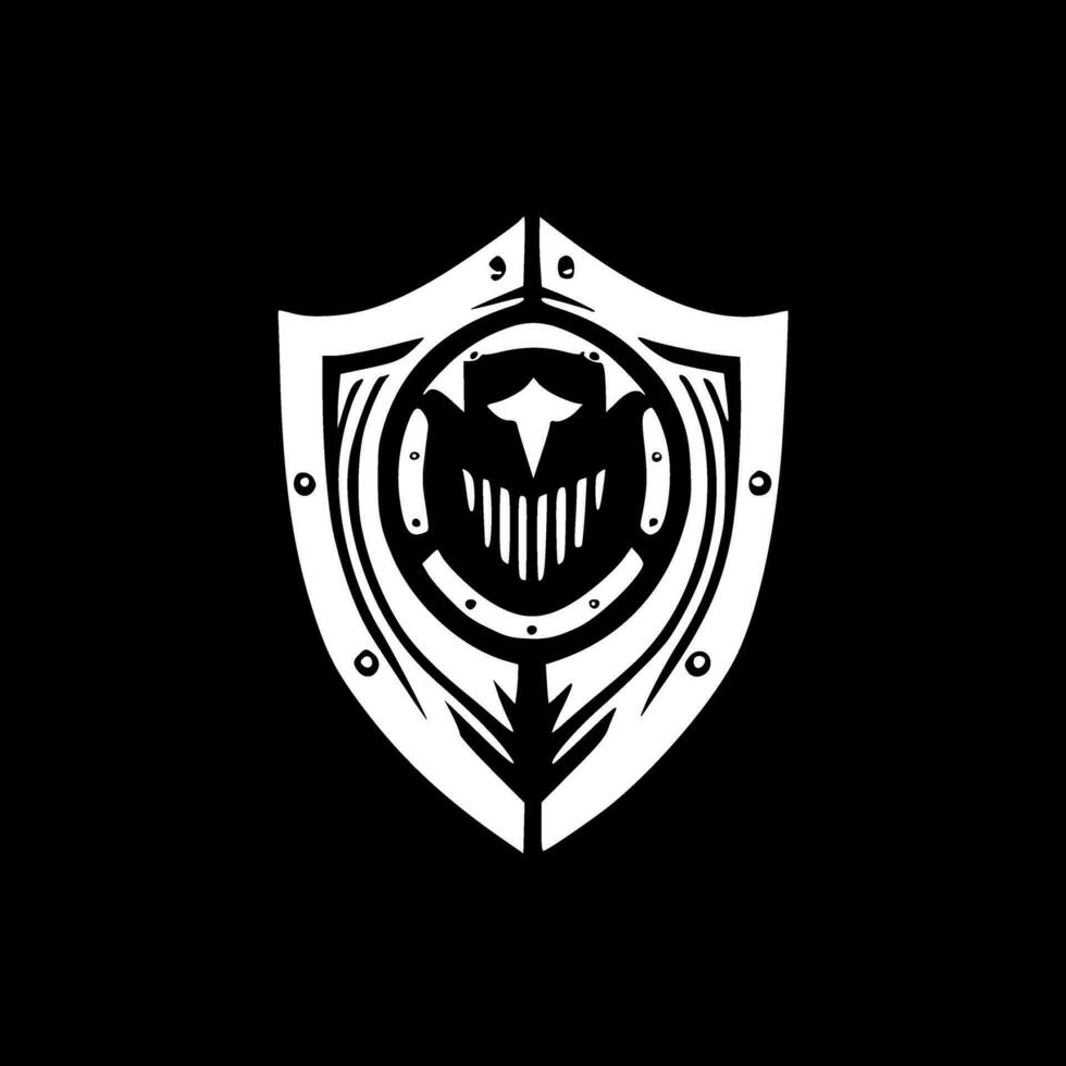 Shield - Black and White Isolated Icon - Vector illustration