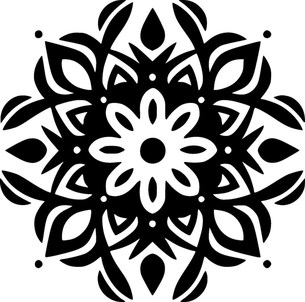 Mandala, Black and White Vector illustration