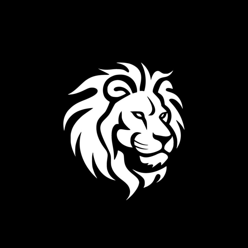 Lion - Black and White Isolated Icon - Vector illustration