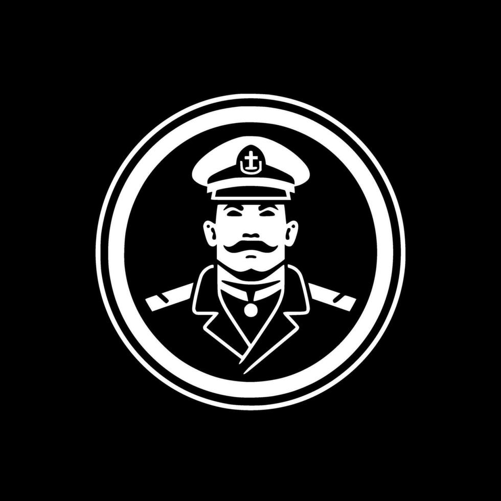 Military - Black and White Isolated Icon - Vector illustration