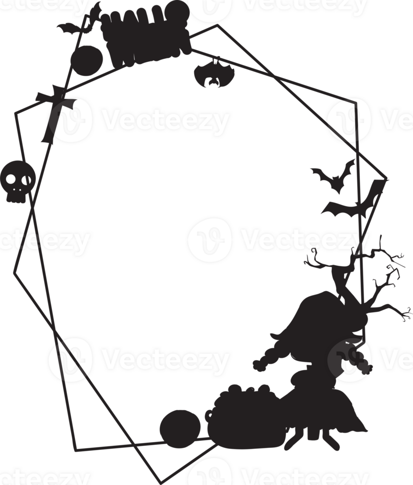 Silhouettes halloween scary frame. png
