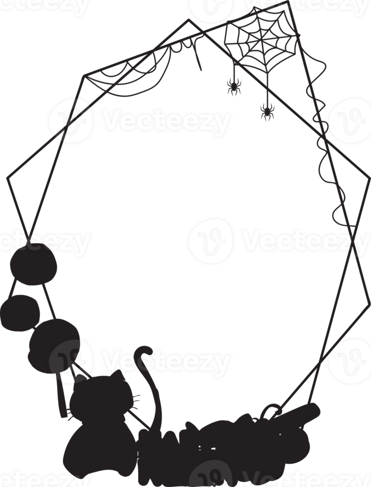 Silhouettes halloween scary frame. png
