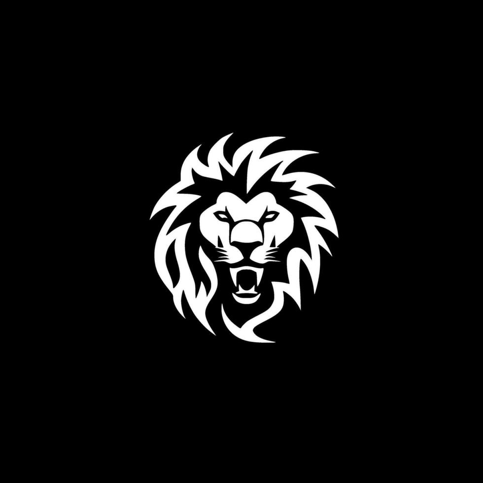 Lion, Black and White Vector illustration