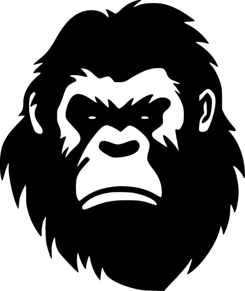 Gorilla - Black and White Isolated Icon - Vector illustration