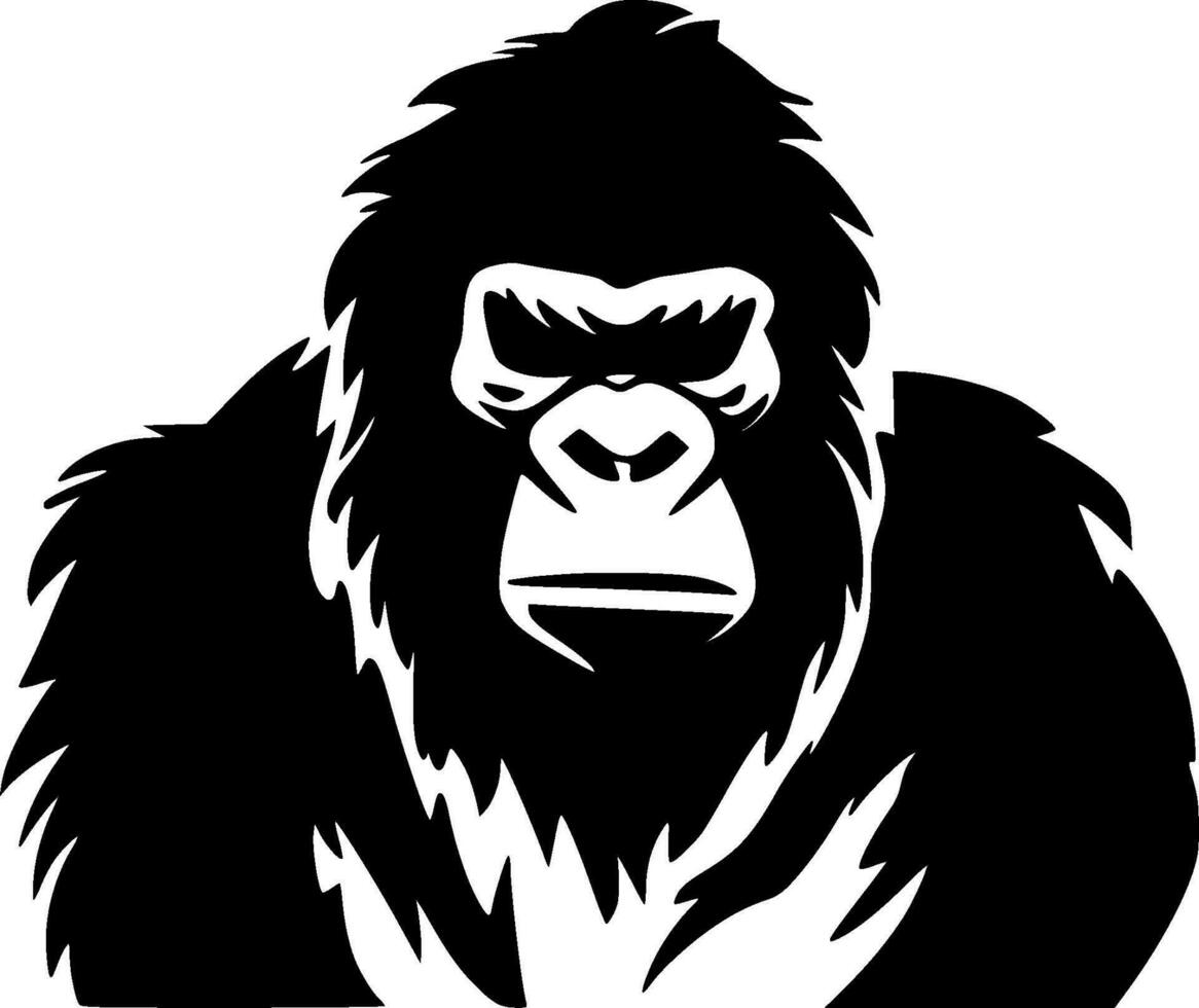 Gorilla - Black and White Isolated Icon - Vector illustration