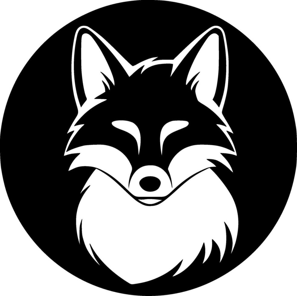 Fox, Black and White Vector illustration
