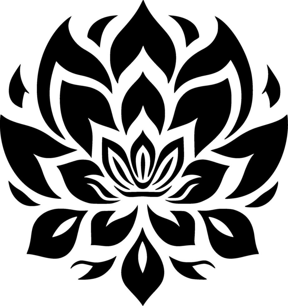 Flower, Black and White Vector illustration