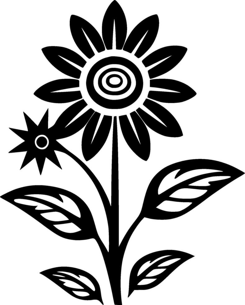 Flower, Minimalist and Simple Silhouette - Vector illustration