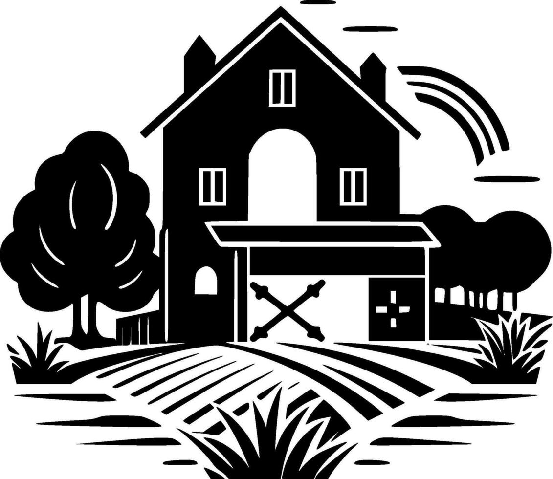 Farmhouse, Minimalist and Simple Silhouette - Vector illustration