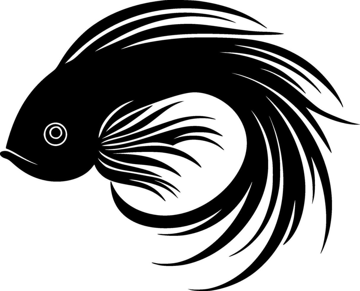 Fish, Black and White Vector illustration