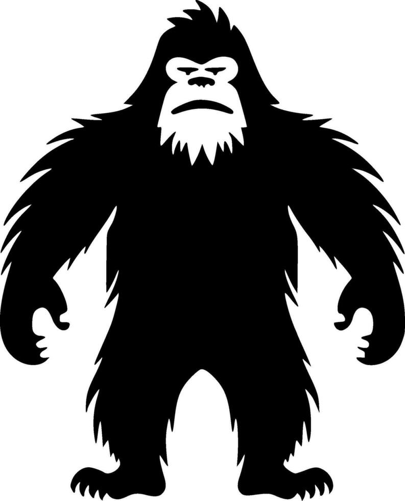 Bigfoot - Black and White Isolated Icon - Vector illustration