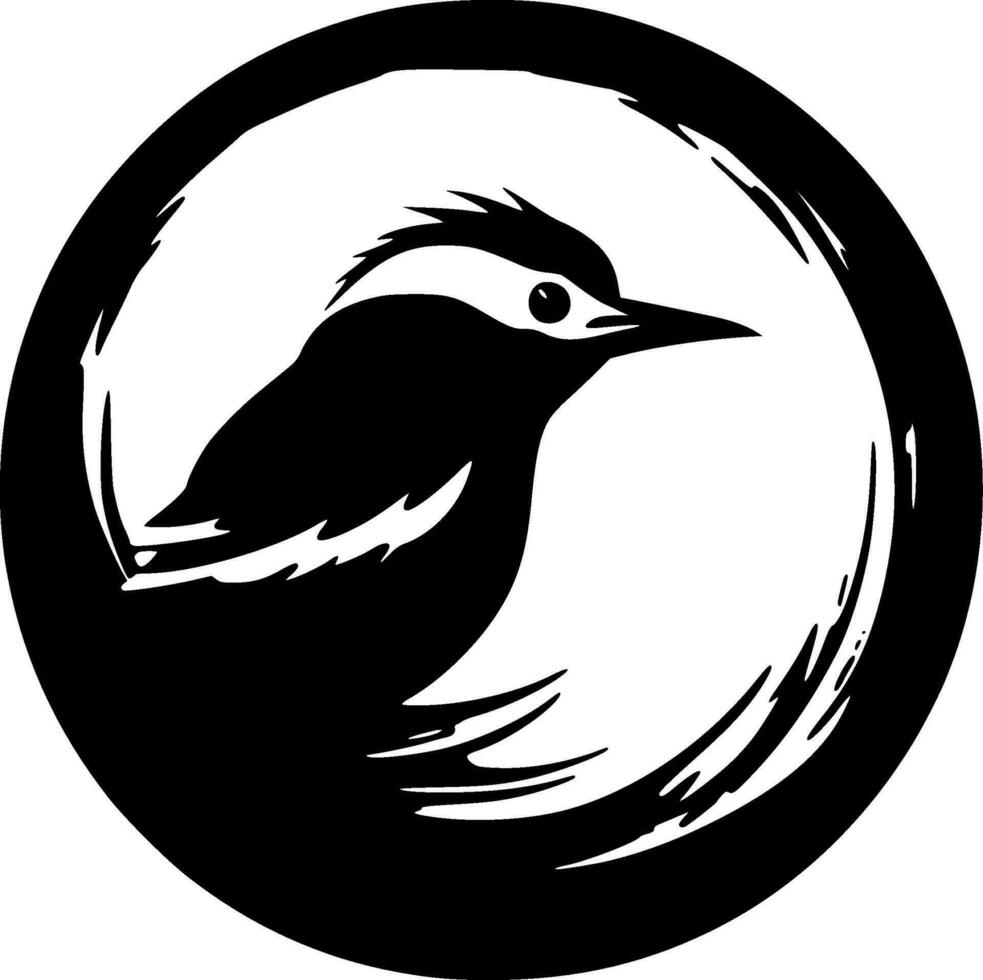 Bird - Black and White Isolated Icon - Vector illustration