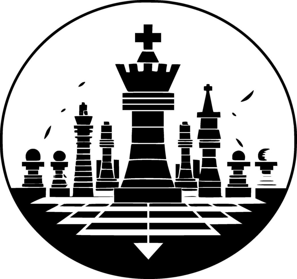 Chess - Minimalist and Flat Logo - Vector illustration