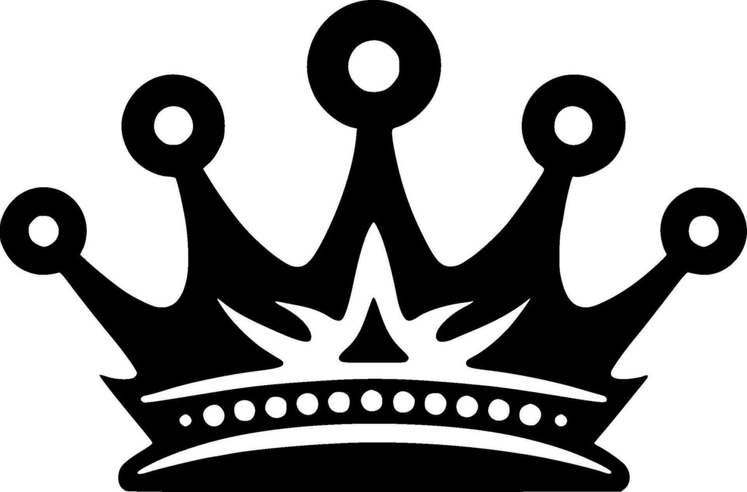 Crown, Black and White Vector illustration