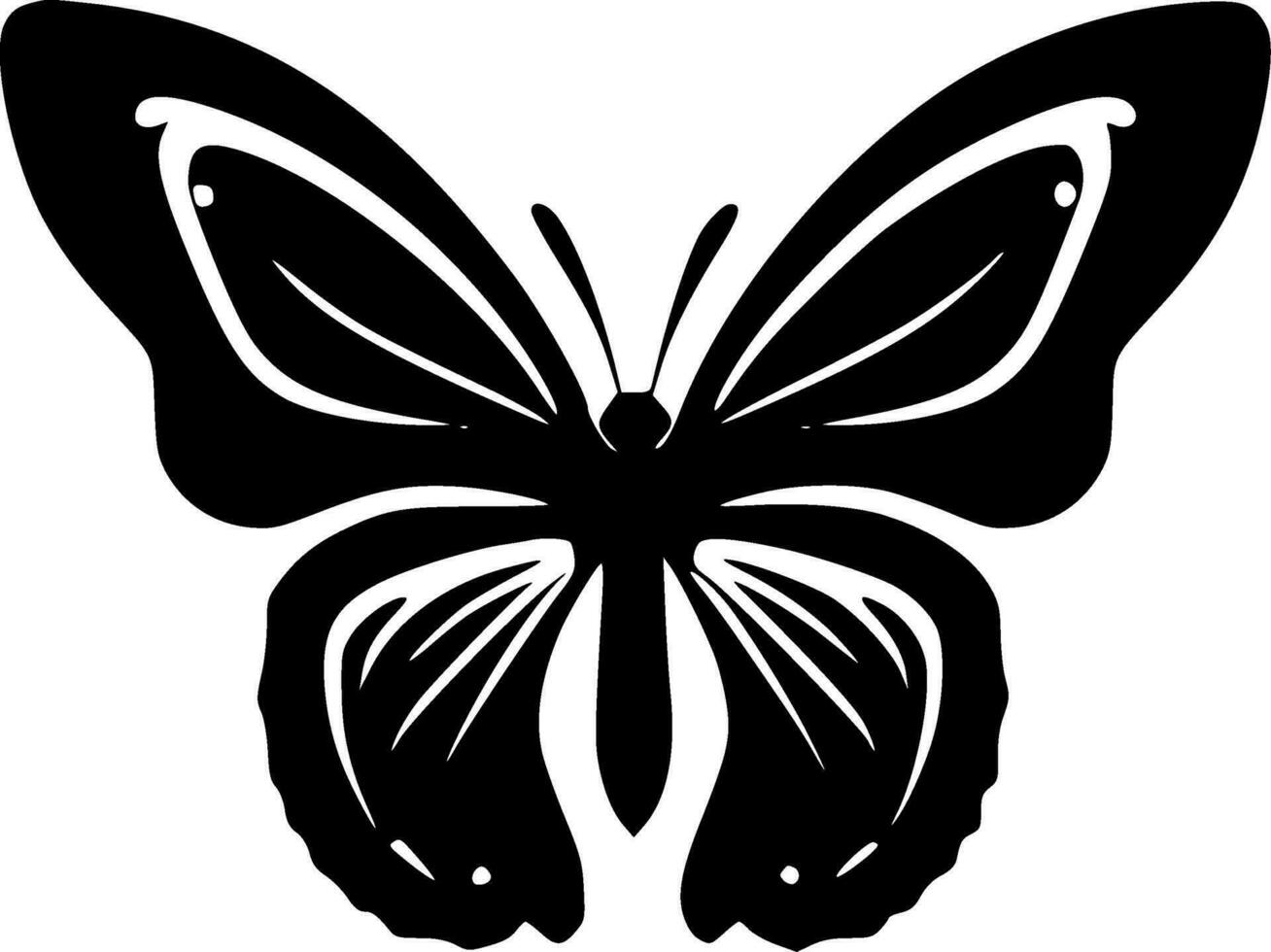 Butterfly, Minimalist and Simple Silhouette - Vector illustration