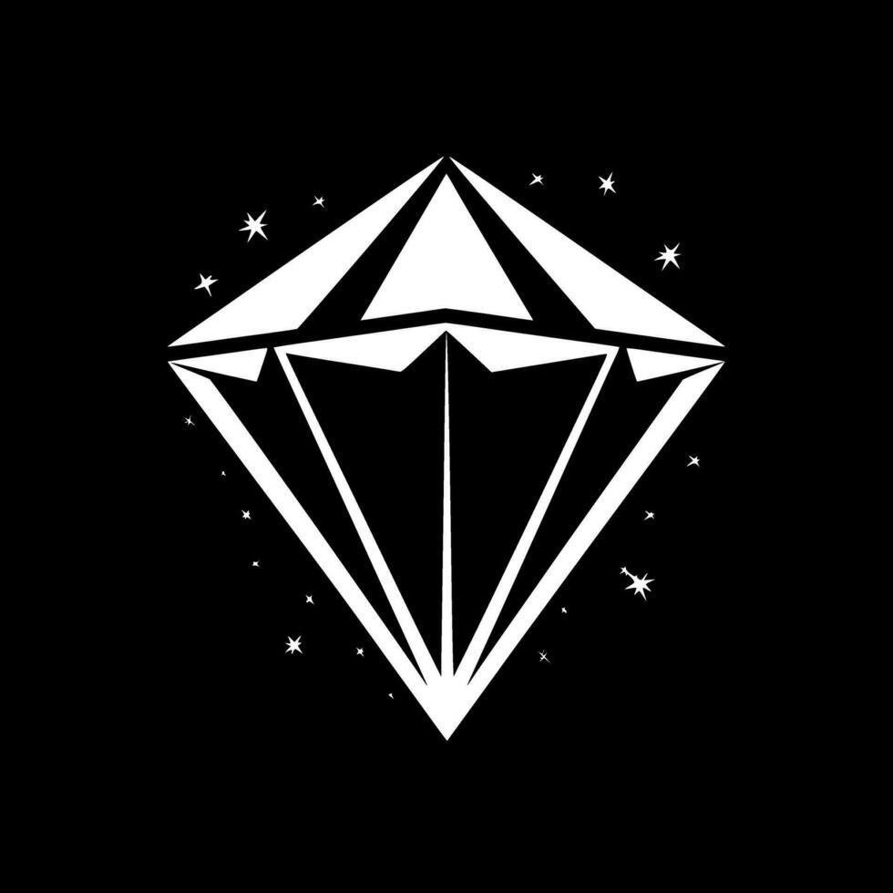 Diamond - Black and White Isolated Icon - Vector illustration 32068368