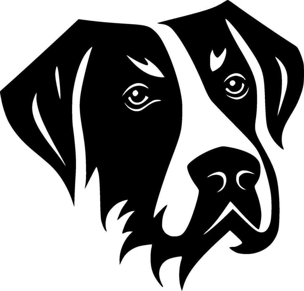 perro - negro y blanco aislado icono - vector ilustración