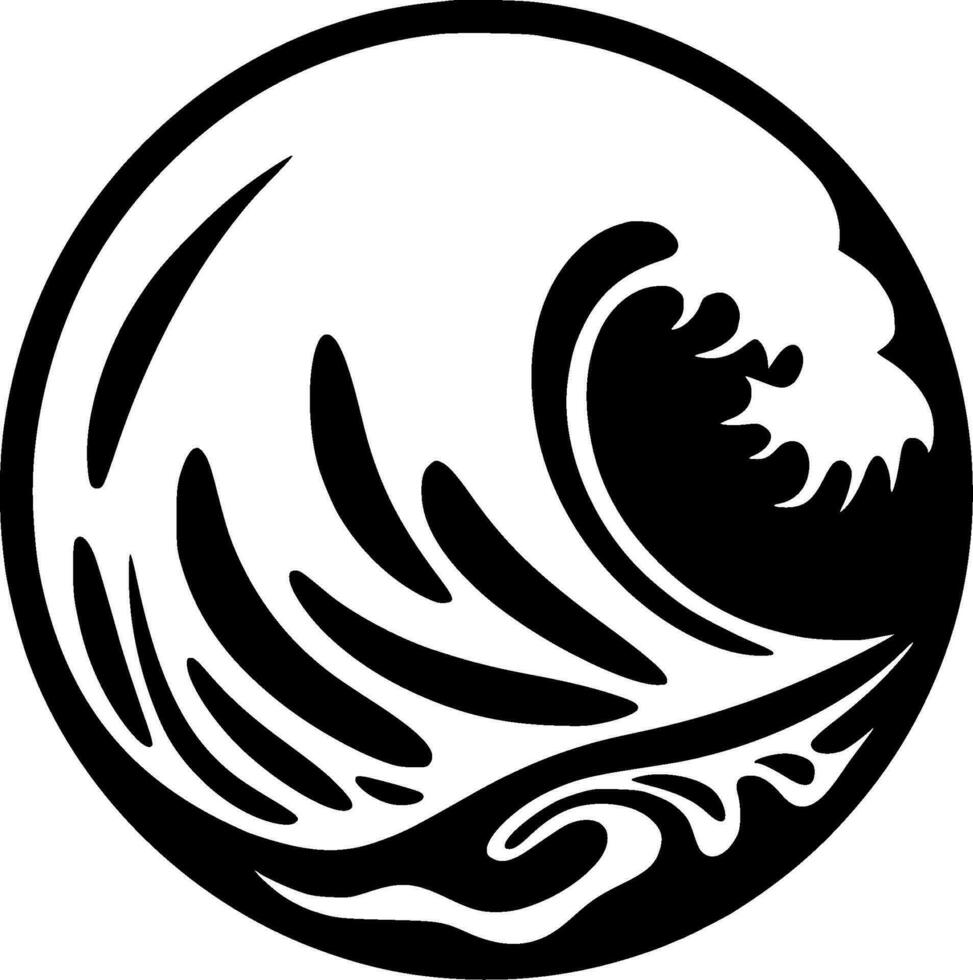 Wave, Minimalist and Simple Silhouette - Vector illustration