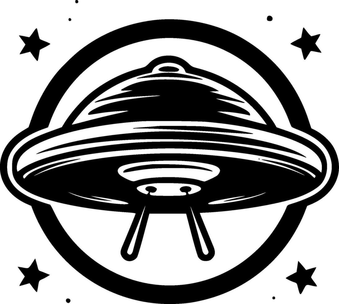 UFO, Minimalist and Simple Silhouette - Vector illustration