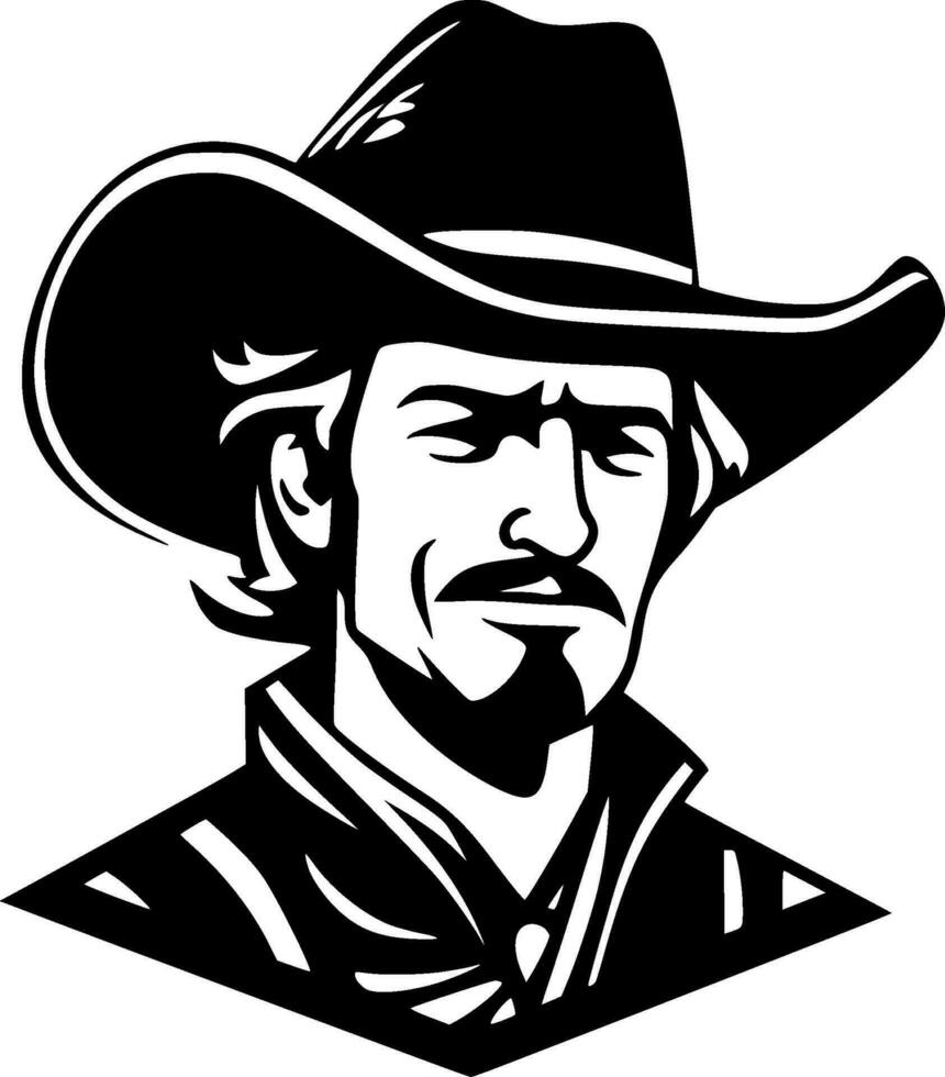 Western, Black and White Vector illustration