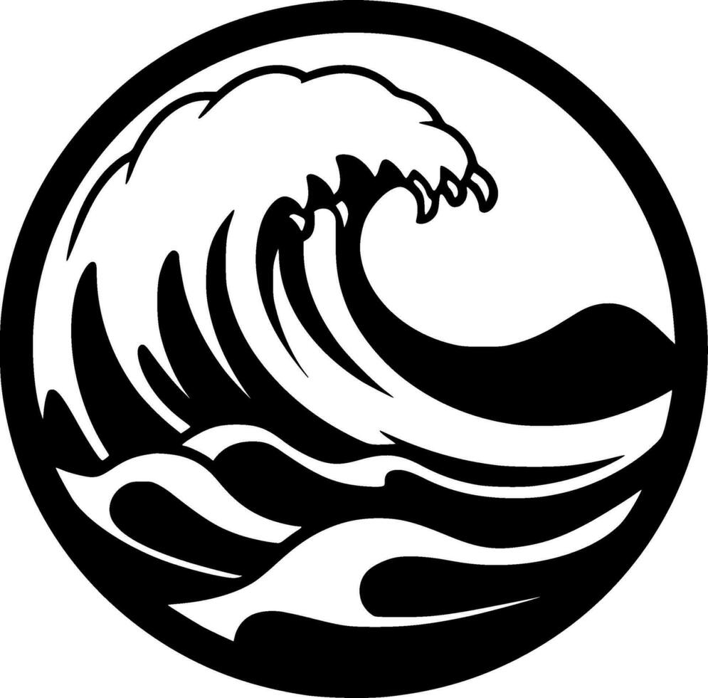 olas - minimalista y plano logo - vector ilustración
