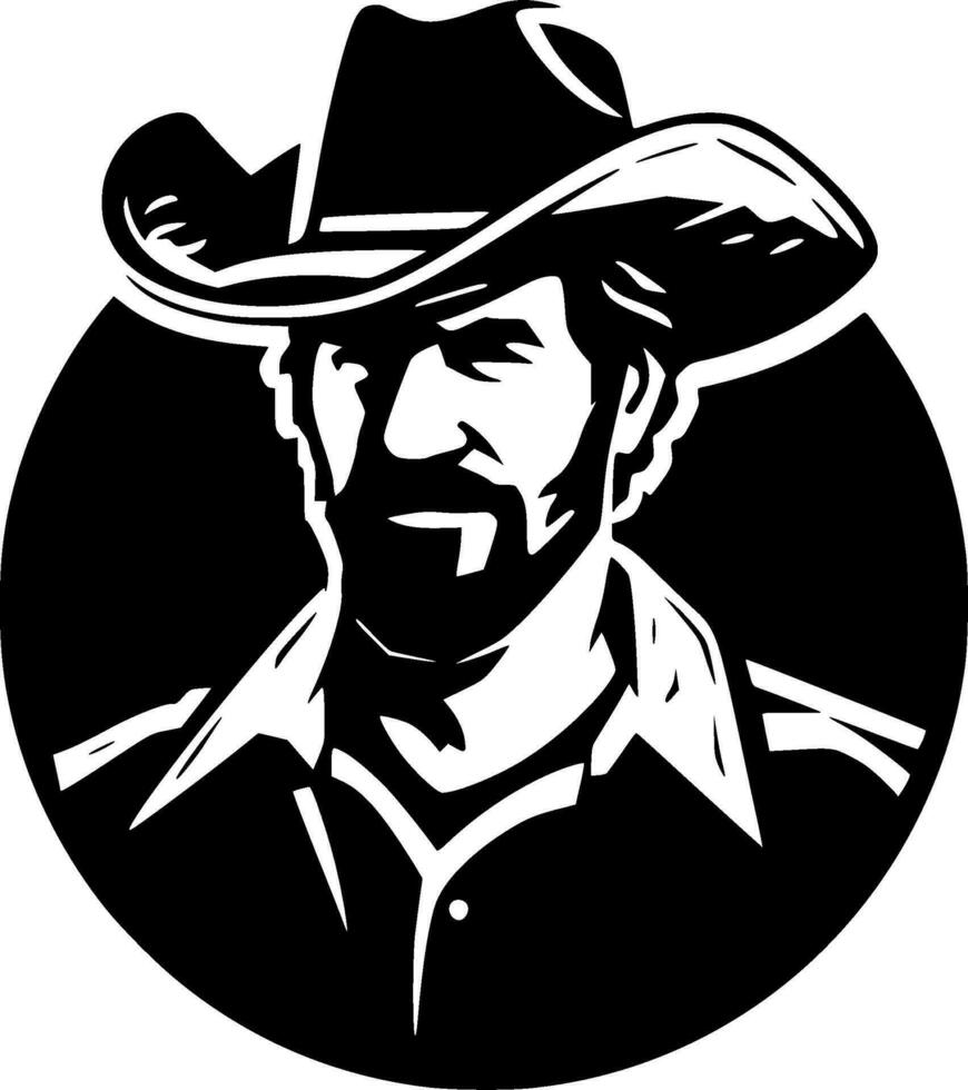 Western, Black and White Vector illustration