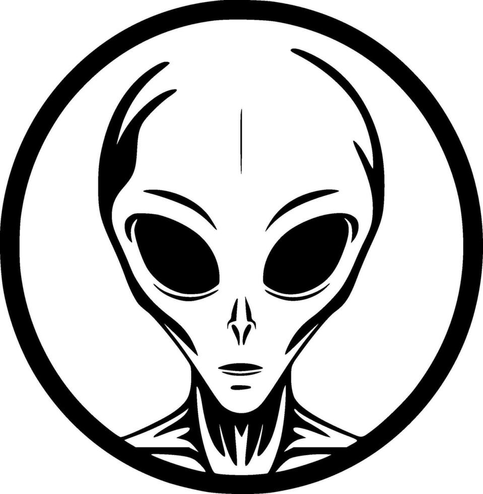 Alien, Minimalist and Simple Silhouette - Vector illustration