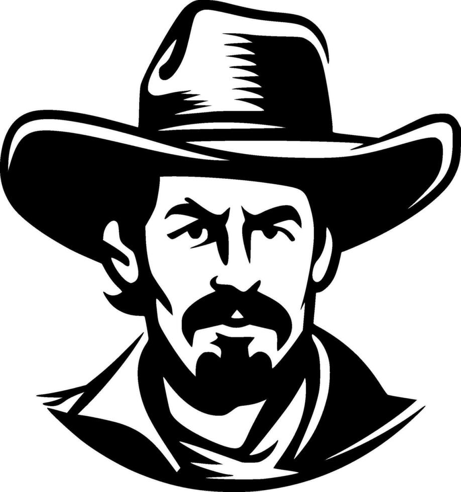 Western - Black and White Isolated Icon - Vector illustration