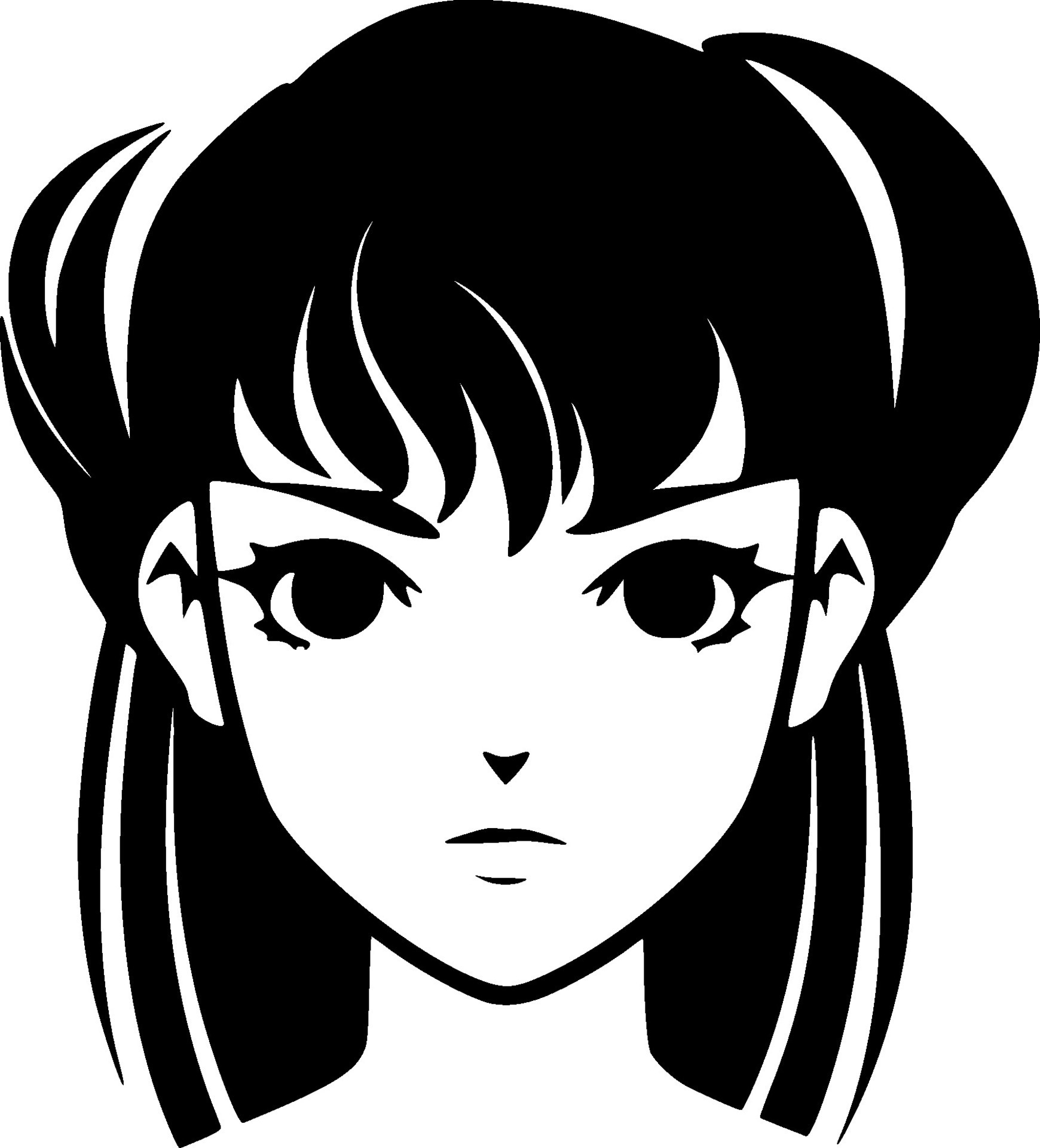 Anime - Black and White Isolated Icon - Vector illustration