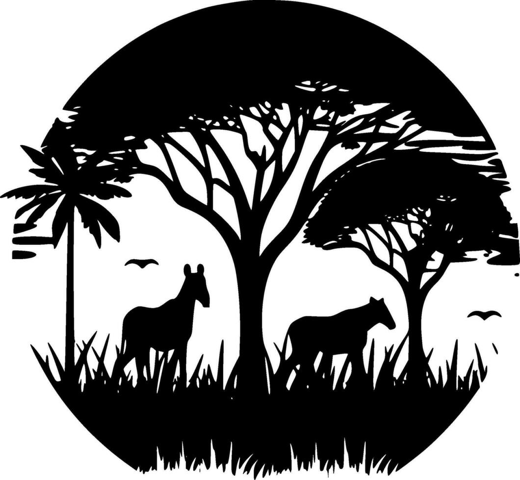 Africa - Black and White Isolated Icon - Vector illustration